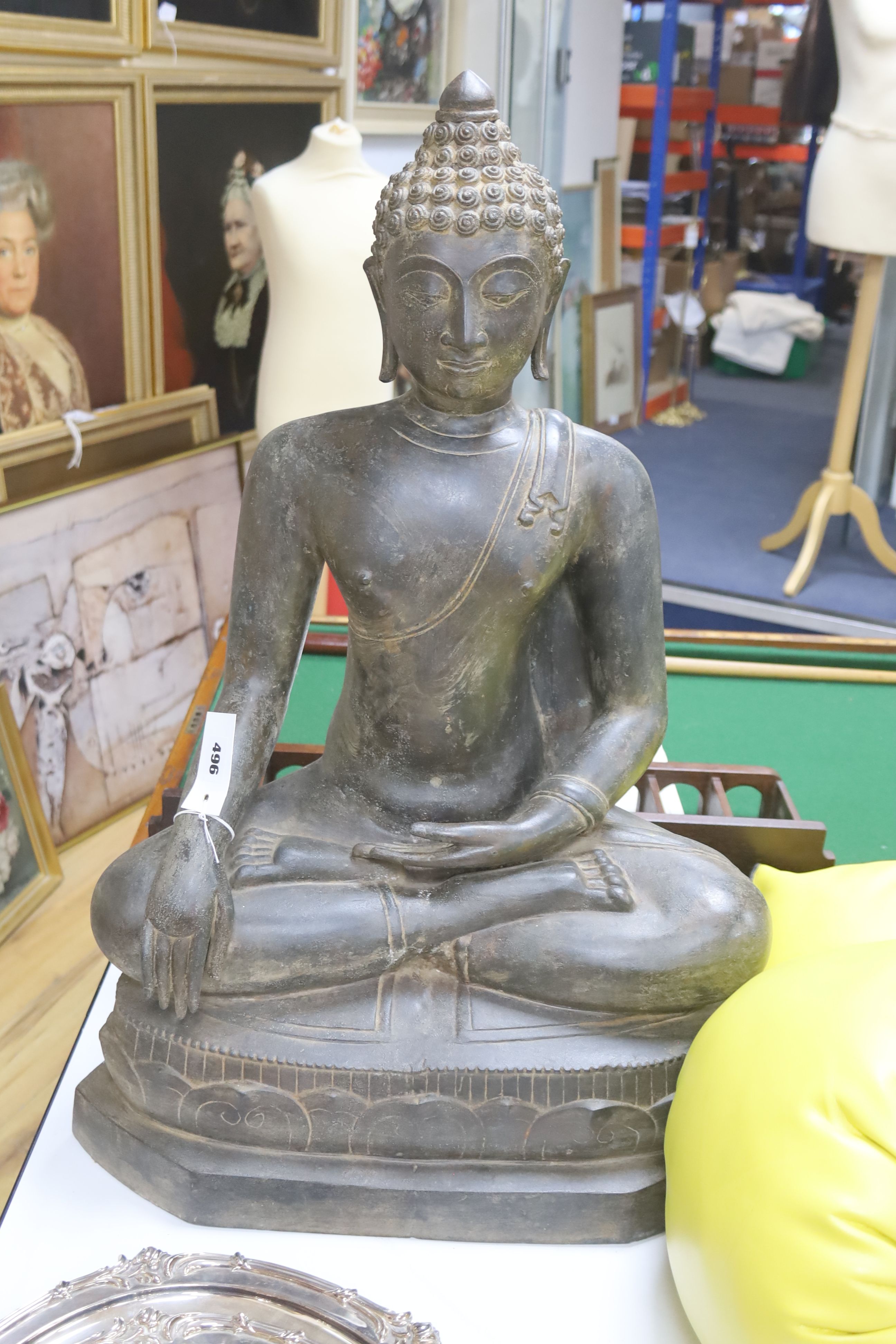 A large bronze figure of Buddha Shakyamuni, height 77cm